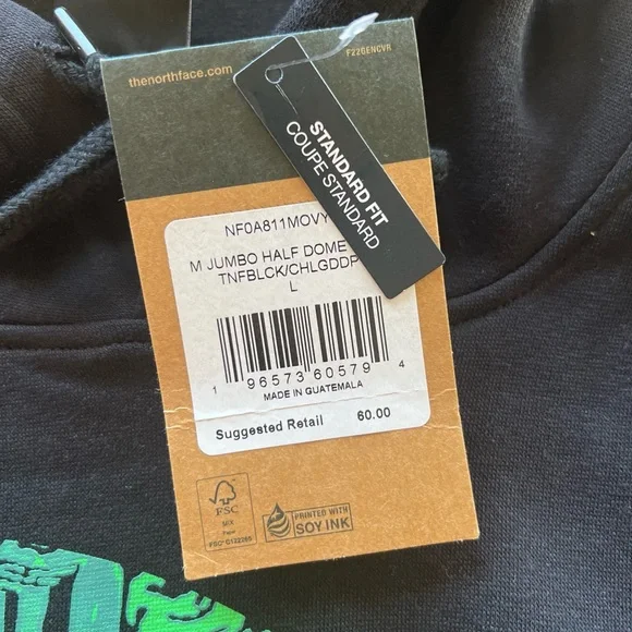 Men's NWT North Face Pullover Hoodie Size Large Color Black $60 🔥 (N) - Picture 3 of 5